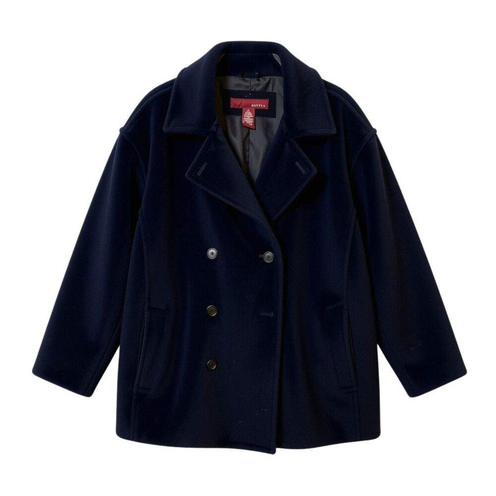 Merona Men's Double-Breasted Wool Blend Peacoat – Dark Navy / Black – Size XL